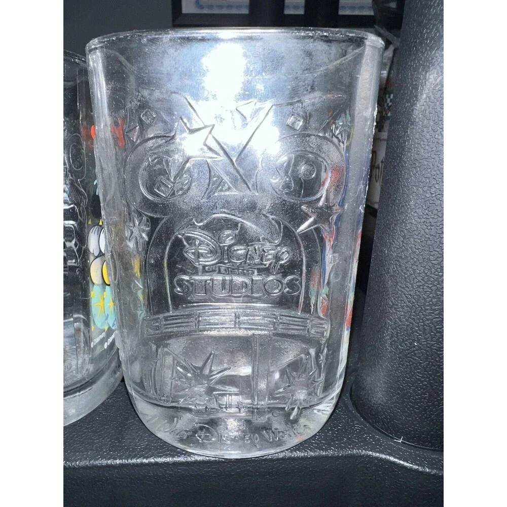 Walt Disney McDonalds 2000 All 4 Square Glasses Tumblers Complete Parks Vintage